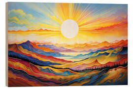 Wood print Sunrise - Mango Art