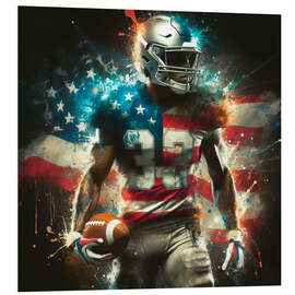 PVC-tavla American football player in watercolour
