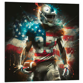 Magnettafel Amerikanischer Footballspieler in Aquarell