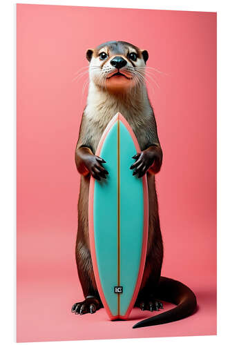 PVC-tavla Otter with surfboard