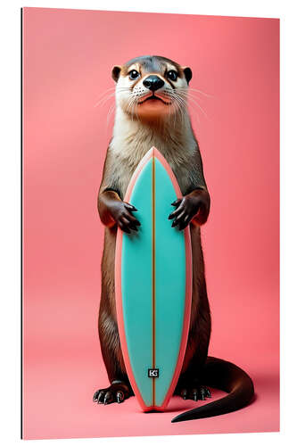 Gallery print Otter with surfboard