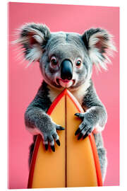 Akryylilasitaulu Koala with surfboard