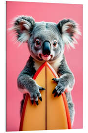 Alubild Koala mit Surfbrett