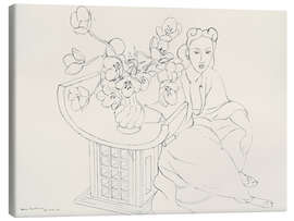 Leinwandbild Sitzende Frau mit Tulpenvase, 1940 - Henri Matisse