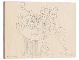 Wood print Seated Woman with Tulip Vase, 1940 - Henri Matisse