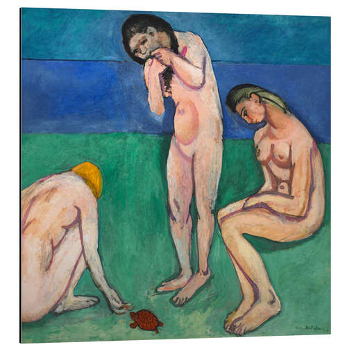 Tableau en aluminium Baigneurs avec une tortue, 1908