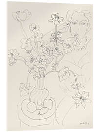 Acrylglasbild Studie für Anemonen und Frau, Harmony in Blue, 1937