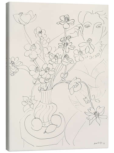 Canvas print Study for Anemones and Woman, Harmony in Blue, 1937