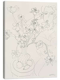 Canvas print Study for Anemones and Woman, Harmony in Blue, 1937 - Henri Matisse