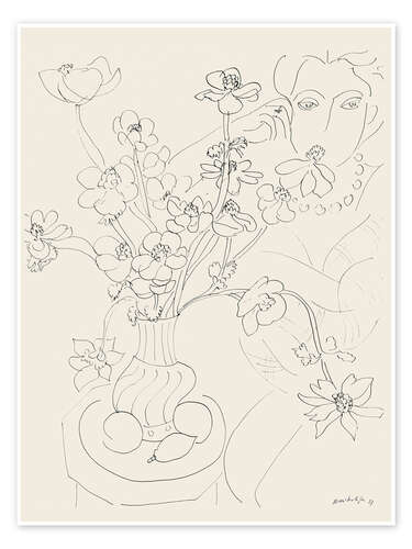 Poster Study for Anemones and Woman, Harmony in Blue, 1937