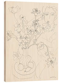 Holzbild Studie für Anemonen und Frau, Harmony in Blue, 1937