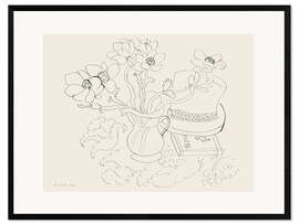 Impression artistique encadrée Vase d'Anemones, 1944
