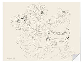 Sticker mural Vase d'Anemones, 1944
