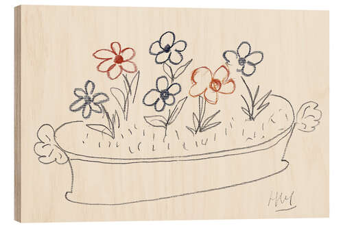 Tableau en bois Quelques fleurs