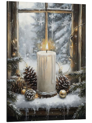 Aluminium print Christmas candle still life