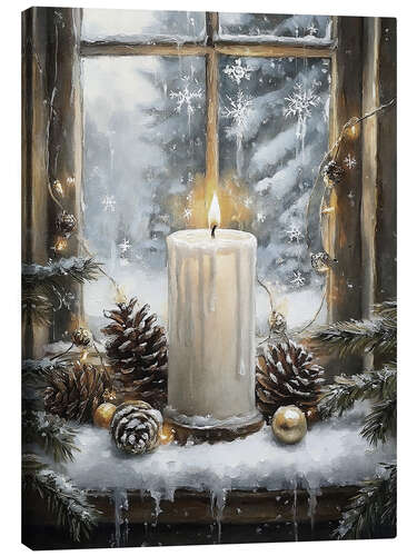 Canvas print Christmas candle still life