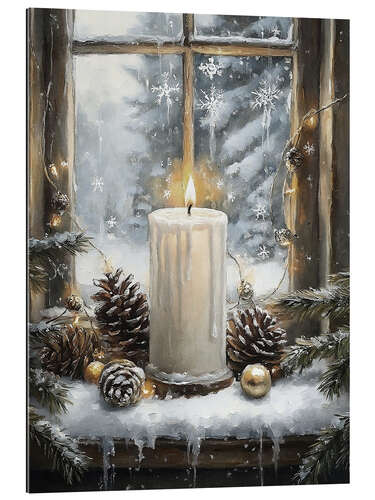 Stampa su plexi-alluminio Christmas candle still life