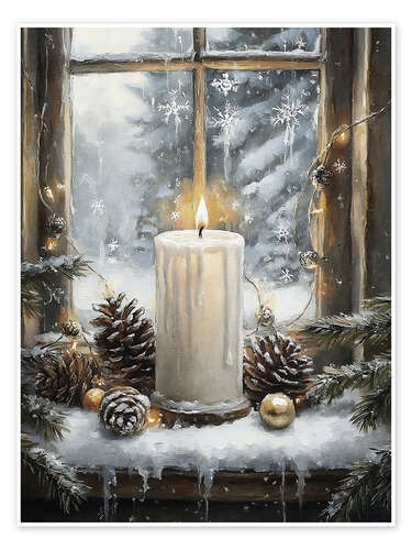 Plakat Christmas candle still life