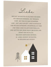 Tableau en verre acrylique Liebe gedeiht am besten... - Ohkimiko