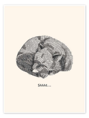 Poster Shhht! - Sleeping Fox