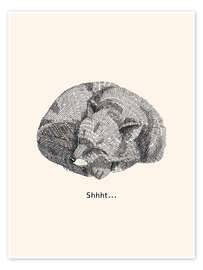 Tableau Shhht! - Sleeping Fox - Ohkimiko