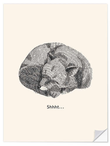 Sticker mural Shhht! - Sleeping Fox