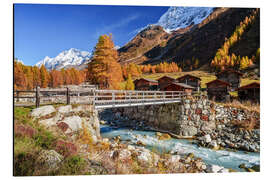 Alubild Herbst im Lötschental, Wallis, Schweiz