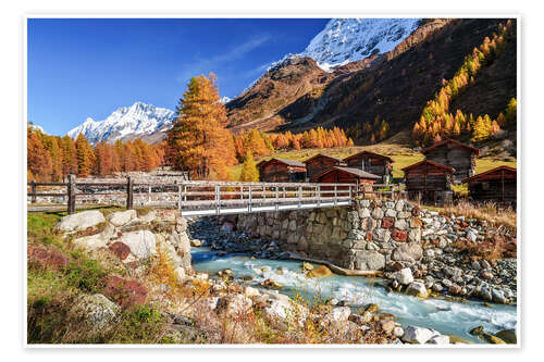 Poster Autumn in Lötschental, Valais, Switzerland