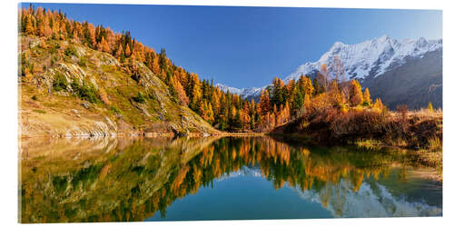 Acrylic print Alpine lake in Lötschental, Valais, Switzerland