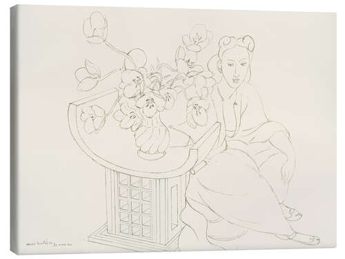 Canvas print Seated Woman with Tulip Vase, 1940