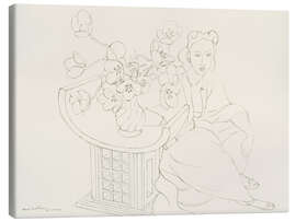 Canvas print Seated Woman with Tulip Vase, 1940 - Henri Matisse