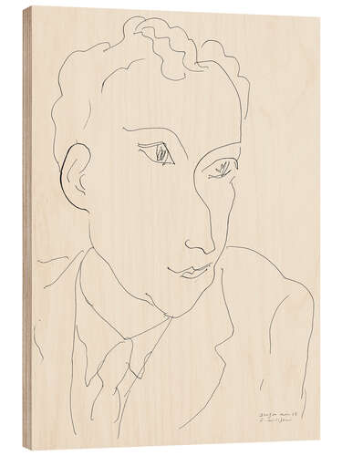 Wood print Portrait of Louis Aragon, 1943