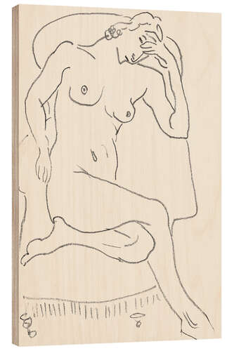 Wood print Naked Woman in an Armchair, 1924