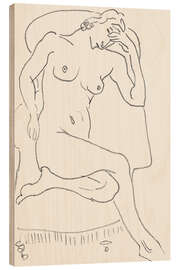 Wood print Naked Woman in an Armchair, 1924 - Henri Matisse