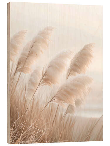 Trätavla Pampas Grass Poetry by the Sea