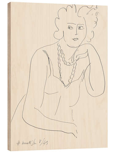Wood print Ladies with Necklace, 1943