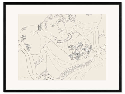 Ingelijste kunstdruk Lydia in a Romanian blouse, 1936
