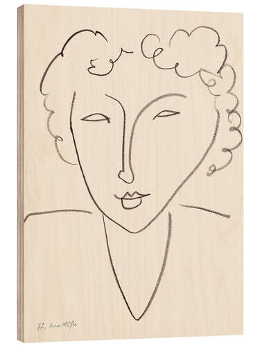 Wood print Woman's head, Tete de Femme, 1952