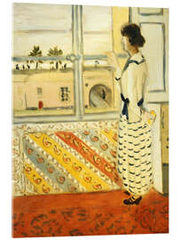 Quadro em acrílico Young Woman at the Window, Striped Dress, 1922 - Henri Matisse