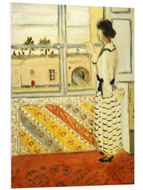 Print på skumplade Young Woman at the Window, Striped Dress, 1922