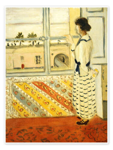 Plakat Young Woman at the Window, Striped Dress, 1922