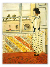Obraz Young Woman at the Window, Striped Dress, 1922 - Henri Matisse