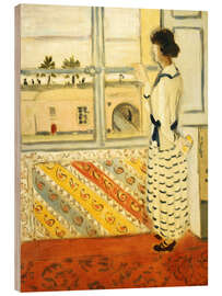 Trebilde Young Woman at the Window, Striped Dress, 1922 - Henri Matisse