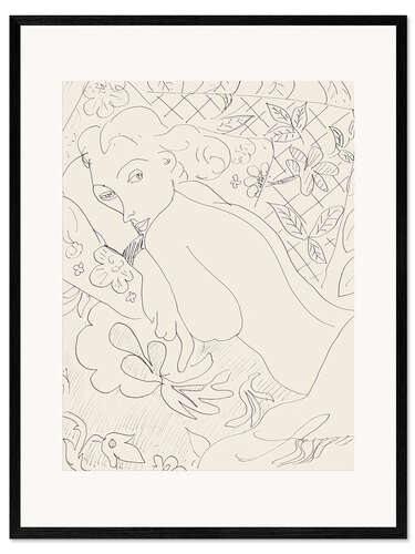 Stampa artistica con cornice Reclining Woman, 1935