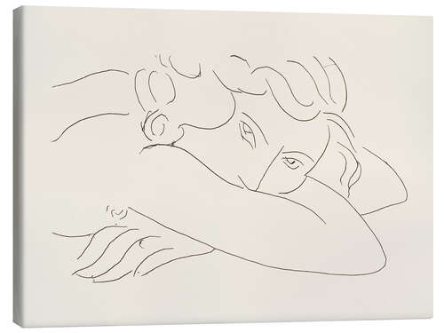 Canvas print Head and Arms of Reclining Nude
