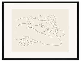 Gerahmter Kunstdruck Kopf und Arme eines liegenden Aktes - Henri Matisse