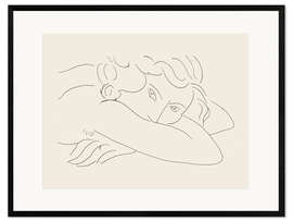 Framed art print Head and Arms of Reclining Nude