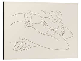 Magnettafel Kopf und Arme eines liegenden Aktes