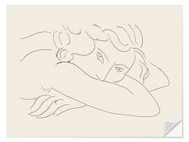 Wall sticker Head and Arms of Reclining Nude