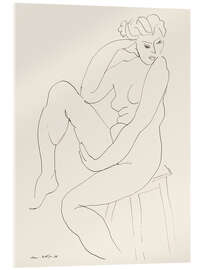 Tableau en verre acrylique Nu assis sur un tabouret, 1936 - Henri Matisse